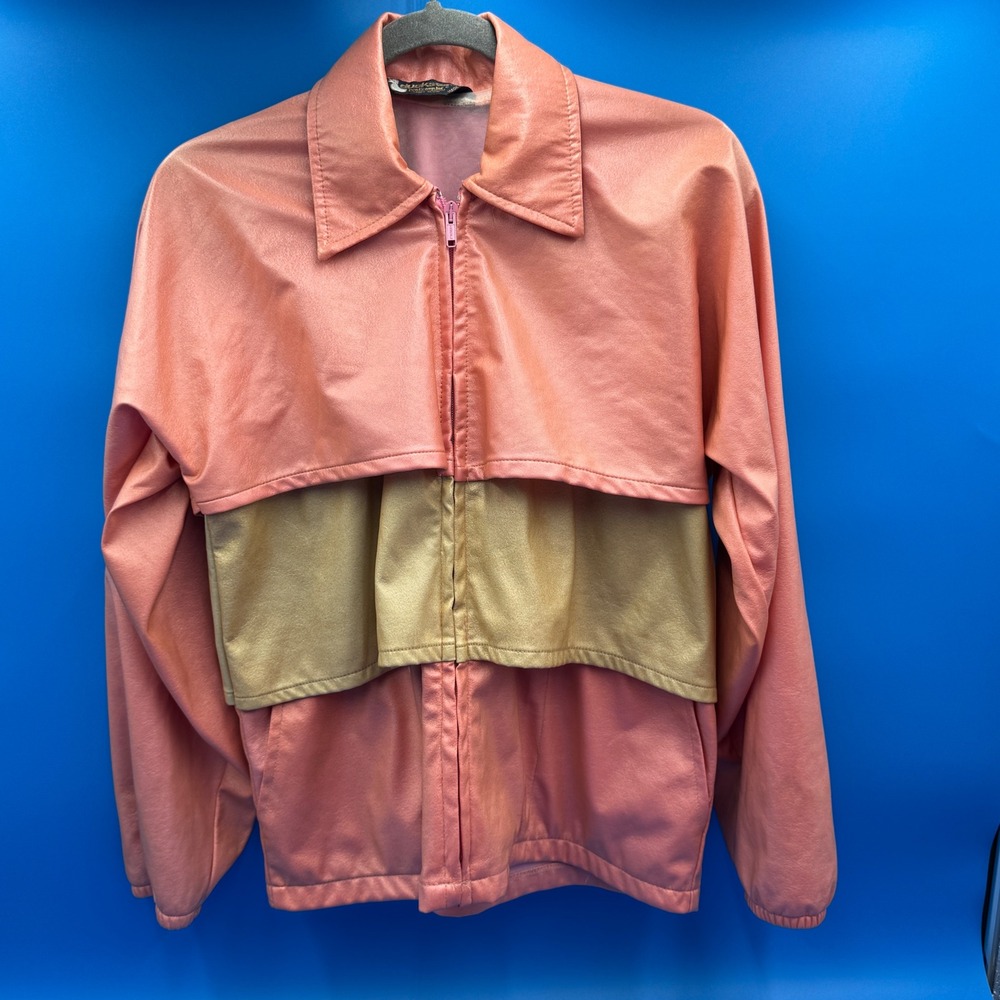 Duckster ProGroupInc Ladies Track Jacket Pink Gold Color Block Zip Up Size Med